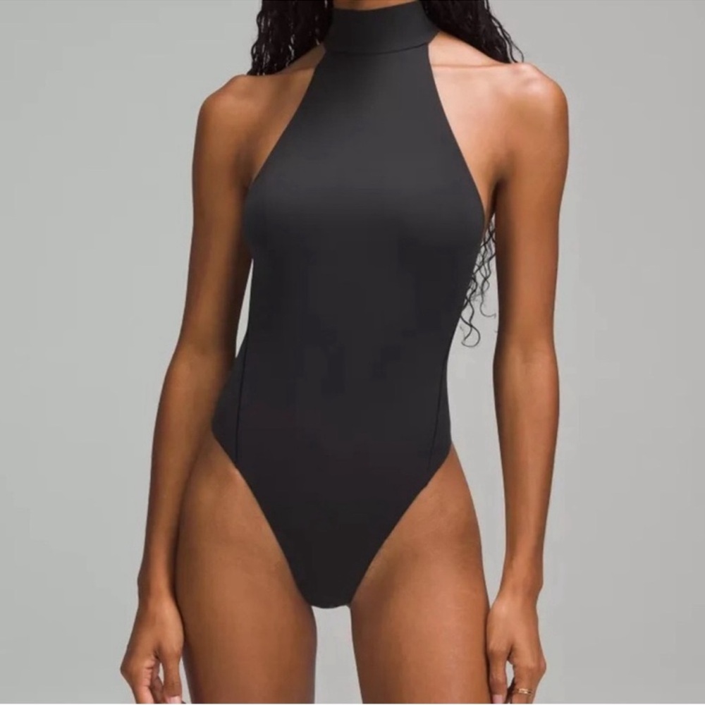 NWT Lululemon Wundermost Ultra-Soft Nulu Mockneck Sleeveless Bodysuit In Black
